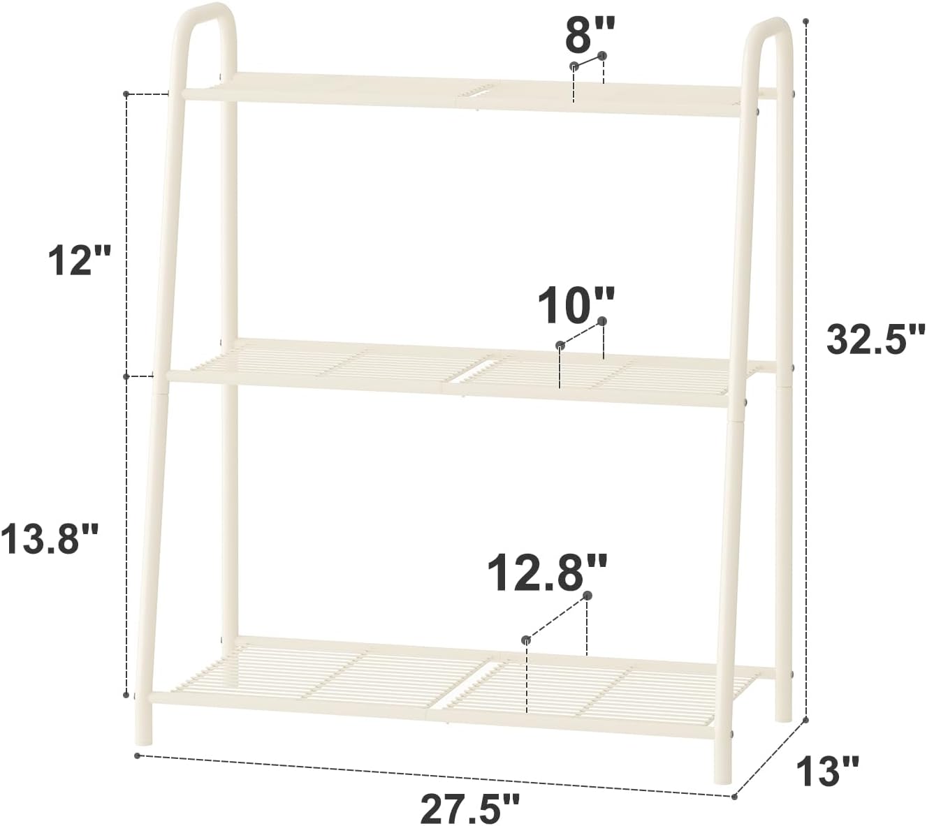 Metal Plant Stand Indoor Outdoor for Multiple Plants,3 Tier Plant Shelf,Large Heavy Duty Flower Holder Ladder Plant for Living Room, Patio, Balcony (White)