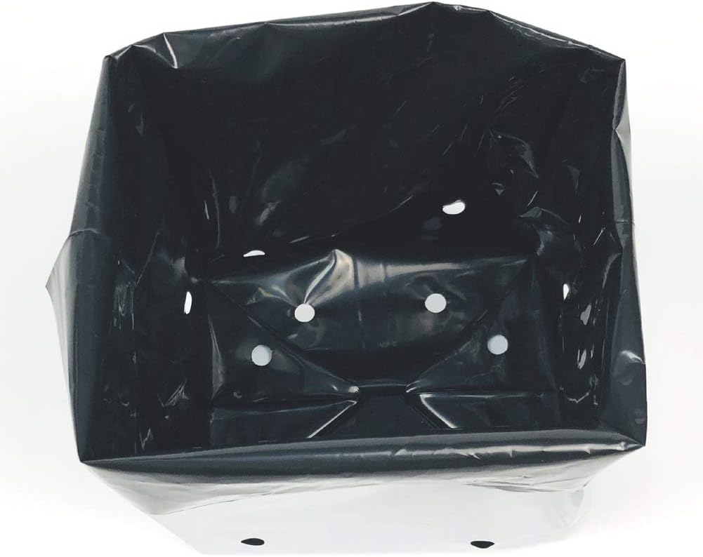 HORTIPOTS 0.5 Gal Black and White Plastic Grow Bags 1/2 Gallon (Pack of 100)