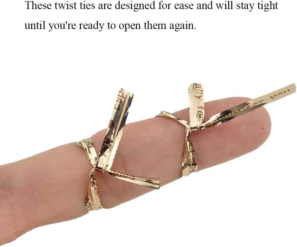 HAHIYO 300Pcs 4inches Holographic Coffee Metal Twist Ties Bread Candy Coffee Bag Ties Plant Garden Twist Ties for Cellophane Treat Bags Gift Wraping Bags Plastic Bags Party Cake Present Art Crafts