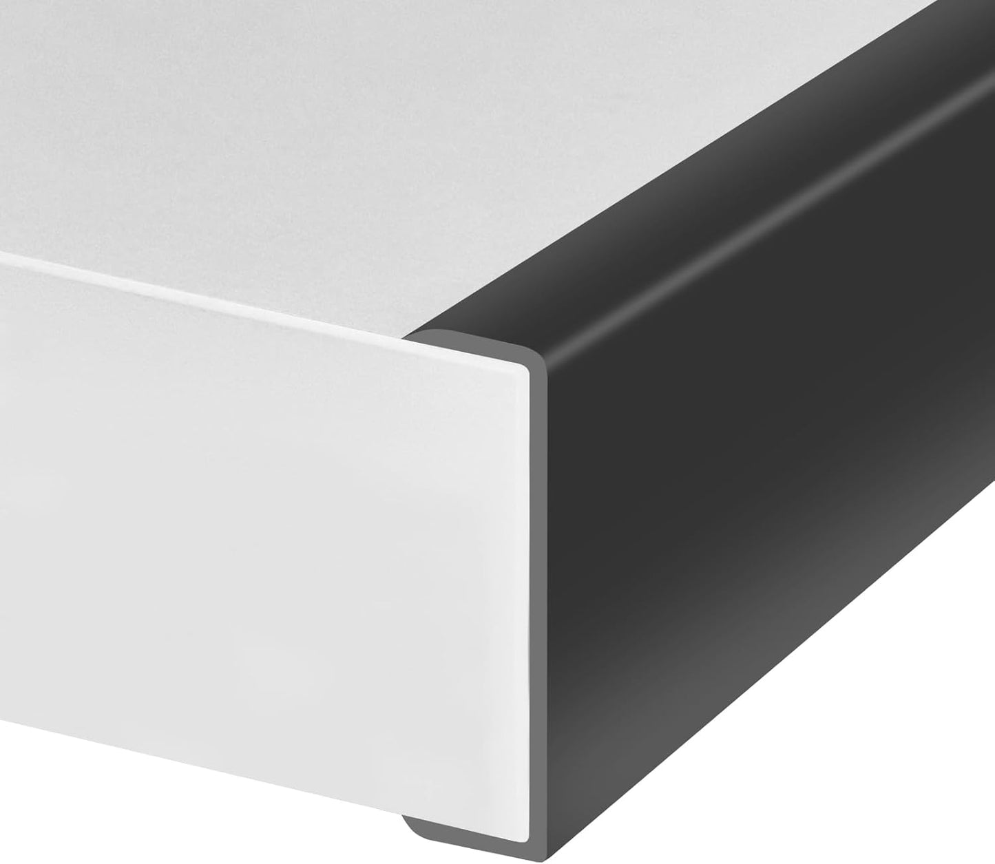 Big Size Rubber Edge Trim, 2-1/2 inches Self-Adhesive U Channel Edge Protector for Woods, Flexible U Shaped Peel and Stick Edge Banding, Edge Guard, Fit 2.5"(63mm), 10Ft, Black