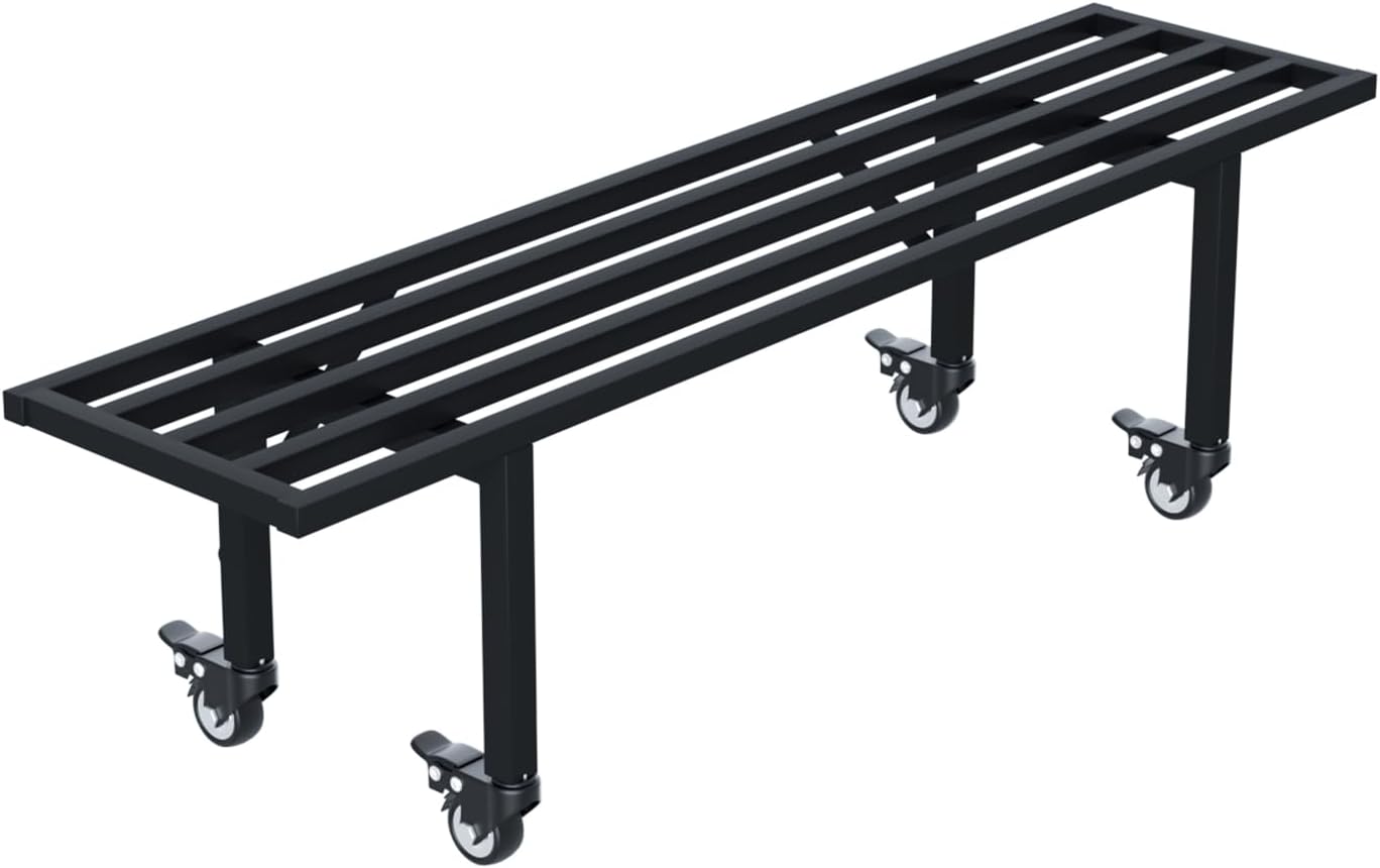 Zhongma One Tier Metal Plant Stand with Wheels,(35.43 L x 8.66 W x 10.3 H) Heavy Duty Plant Holder for Home, Window,Garden, Plant Lovers, Display Stand