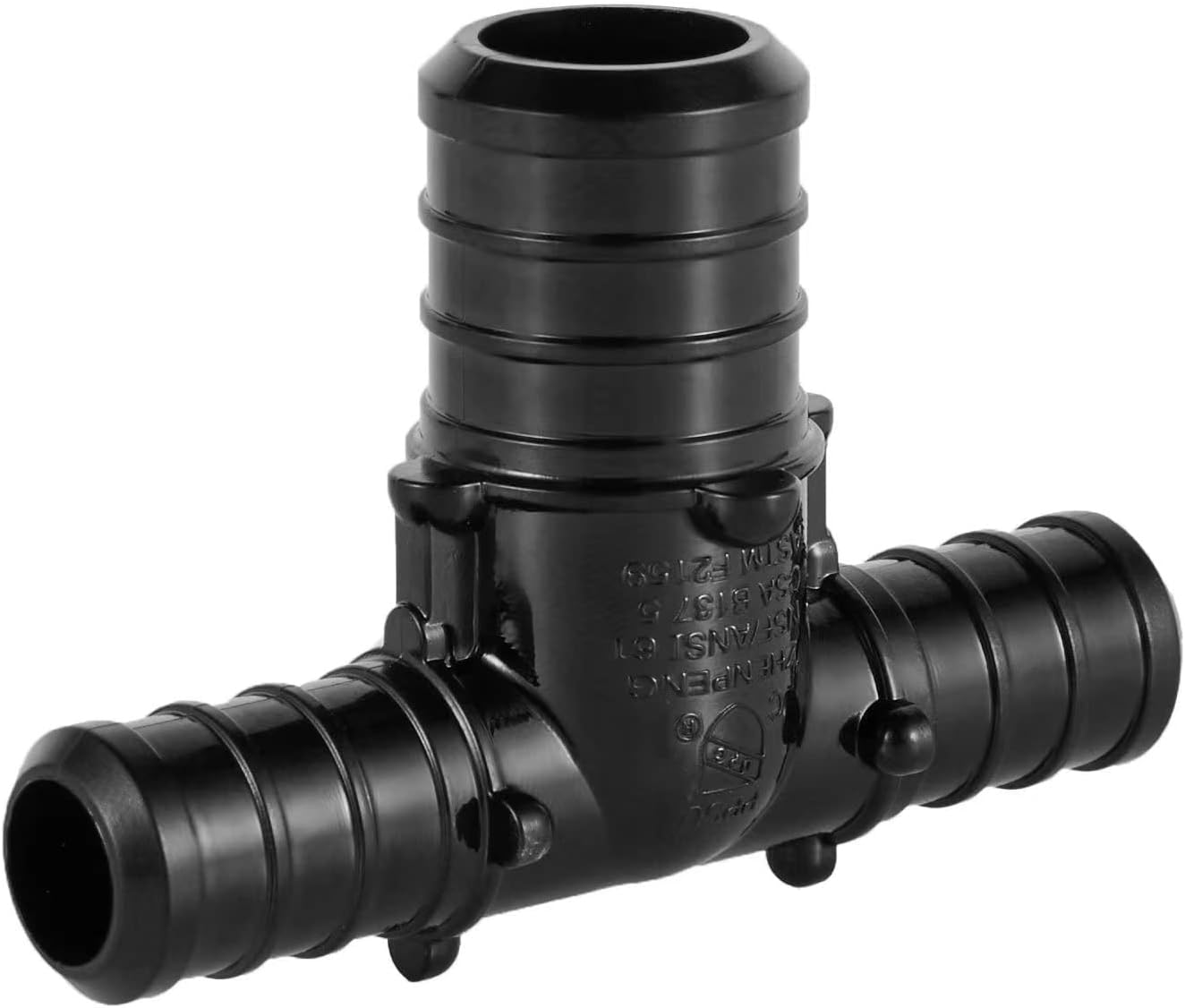 10-Pack EFIELD Pex Fitting Poly PPSU Barb Crimp 1/2" X1/2" X3/4" Reducing Tee, ASTM F2159(PPSU1807030)