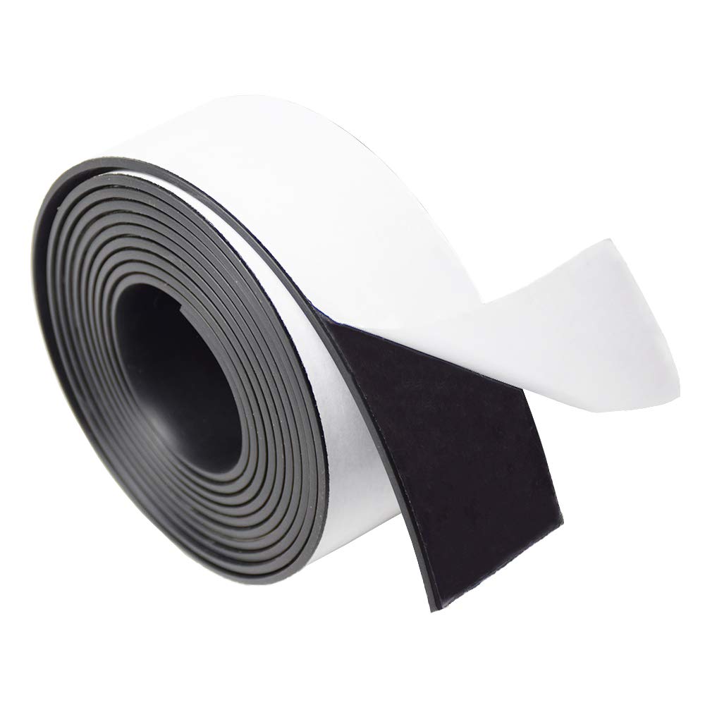 DOBTIM Adhesive Neoprene Solid Rubber Strips 1/8 (.125)" Thick X 2" Wide X 10'Long, Self Stick Rubber Sheet Non-Slip Insulation Pads Strip Roll