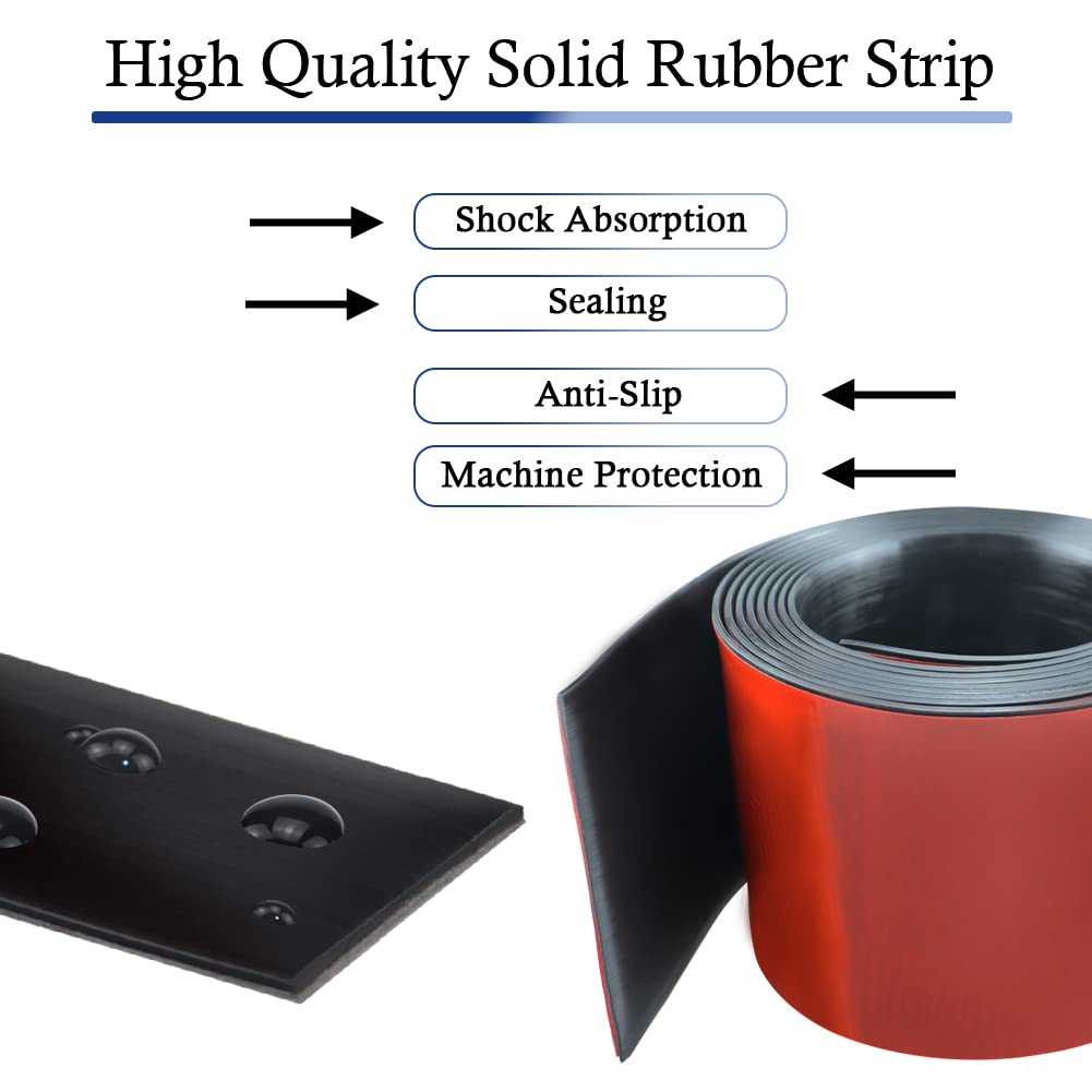 Neoprene Rubber Strips Self Adhesive Solid Rubber Sheets, Rolls & Strips for DIY Gaskets Crafts Pads Seals Warehouse Flooring Neoprene Sheet with Adhesive Backing (4" Wide x 1/5" Thick x 40' Long)