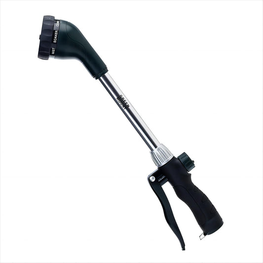 GREEN MOUNT Watering Wand 16-Inch, Heavy Duty Garden Wand with 8 Spray Patterns | Ergonomic & Lightweight for Easy Watering | Ideal for Hanging Baskets, Potted Plants, Window Boxes，Blackish Green