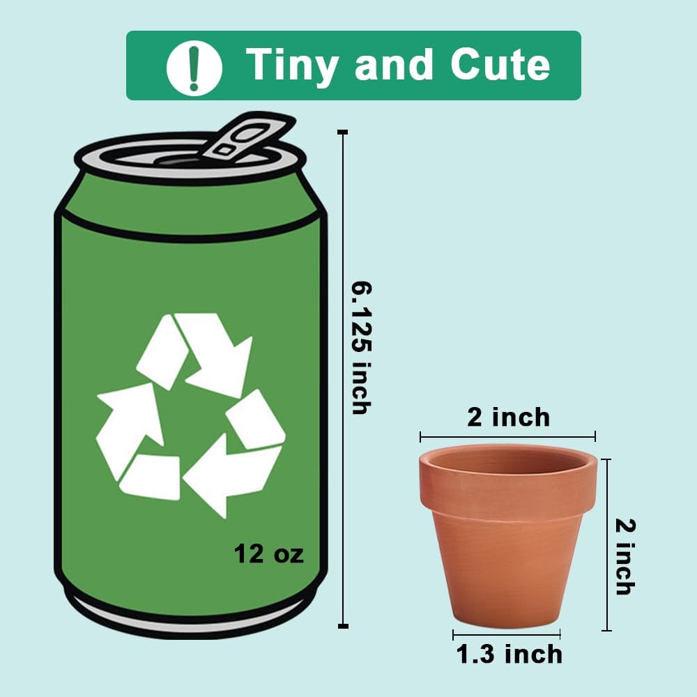 vensovo 48 Pcs 2" Tiny Terracotta & Terra Cotta Pots with Drainage - Small Mini Clay Ceramic Pottery Planter Ideal for Indoor/Outdoor Plants, Crafts, Wedding Favors