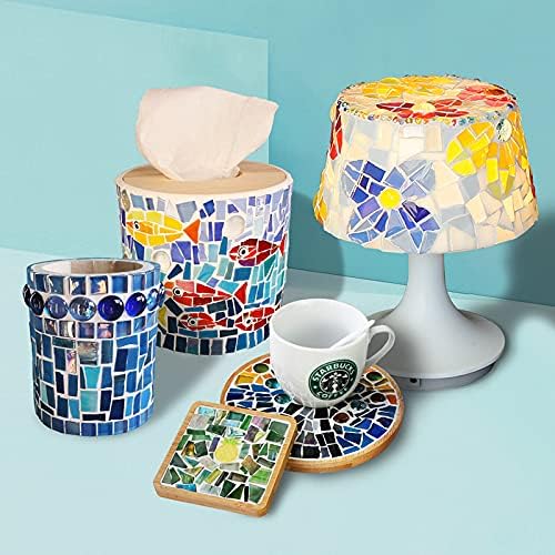 1.1lb Irregular Crystal Mosaic Tiles,Small Mosaic Tile DIY Hobbies Children Handmade Crystal Craft for Crafts Bulk DIY Picture Frames Handmade Jewelry Coaster (Gold Series)