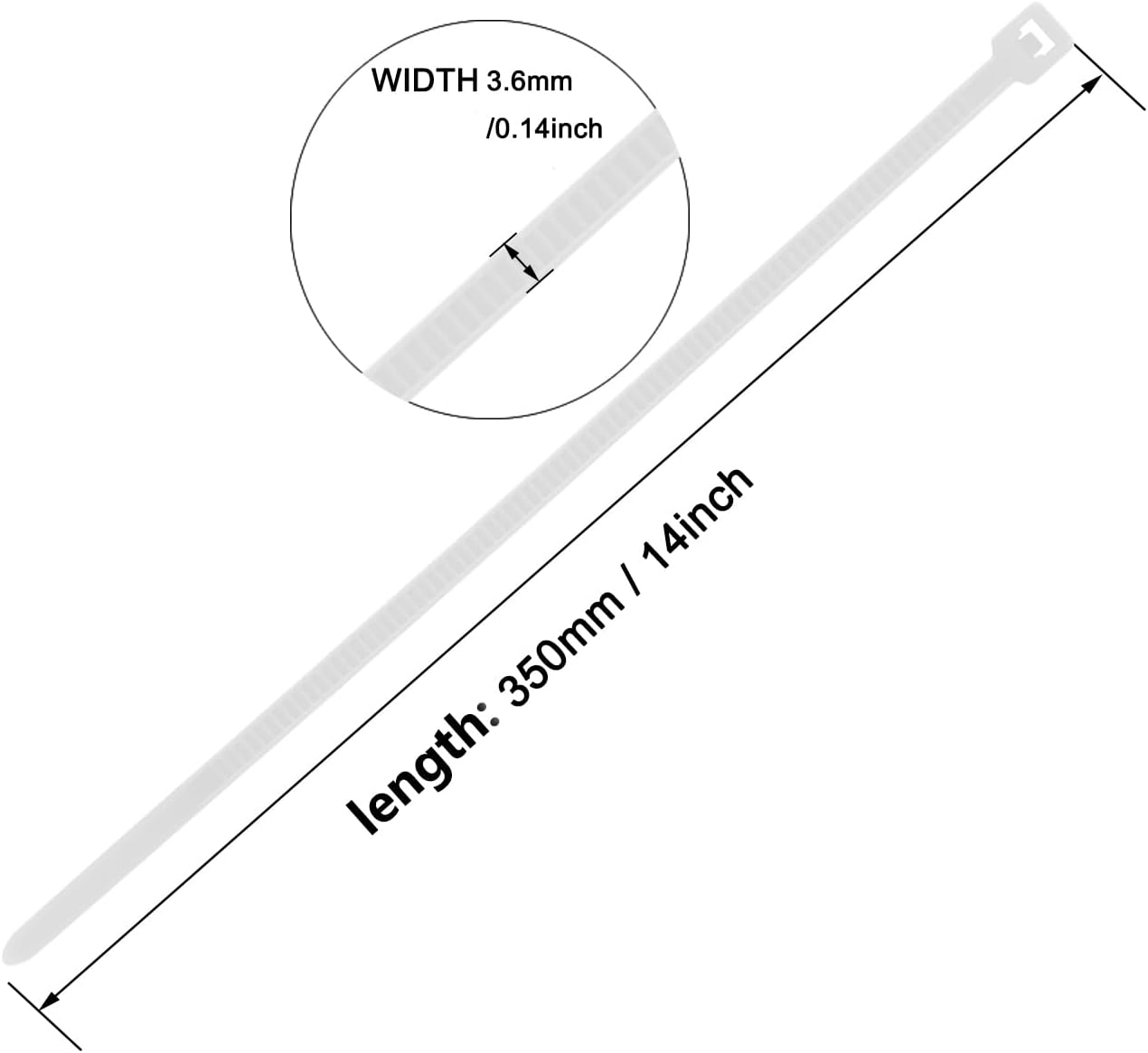 14 Inch Zip Ties Purple 1000 PCS, 40 Lbs- Heavy Duty Tensile Strength, Nylon PA66 UV Resistant Cable Ties for Indoor and Outdoor Use - Ideal for object bundling and fastening