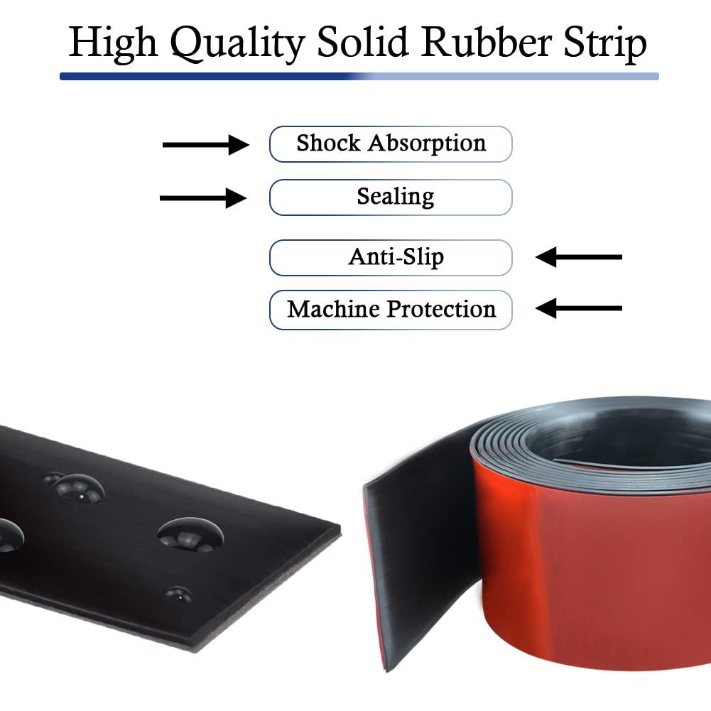Neoprene Rubber Strips Self Adhesive Solid Rubber Sheets, Rolls & Strips for DIY Gaskets Crafts Pads Seals Warehouse Flooring Neoprene Sheet with Adhesive Backing (3" Wide x 1/5" Thick x 40' Long)