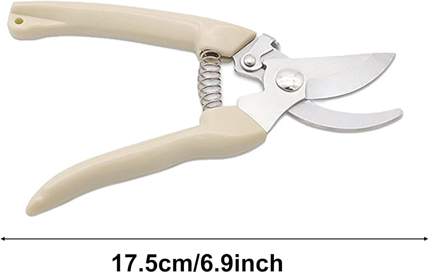 5pcs Garden Flower Shears Pruning Shears 6.9 inches Scissors Heavy Duty Plant Scissors for Cutting Flowers, Trimming Plants, Bonsai, Fruits Picking (White Handle 5pcs)