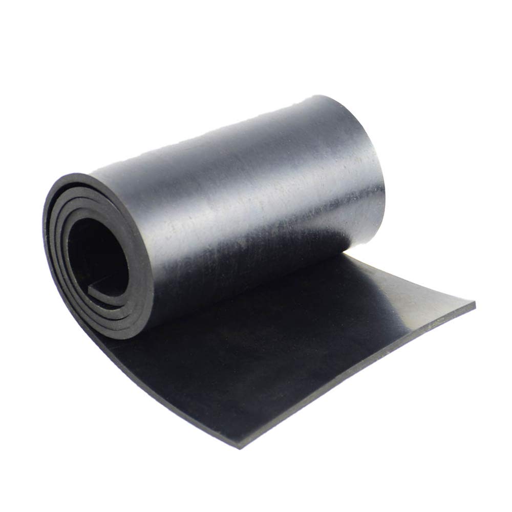 DOBTIM Neoprene Rubber Strips Rolls 1/8 (.125)" Thick X 4" Wide X 24'' Long, Solid Rubber Sheet Use for Gaskets DIY Material, Supports, Leveling, Sealing, Bumpers, Protection, Abrasion, Black