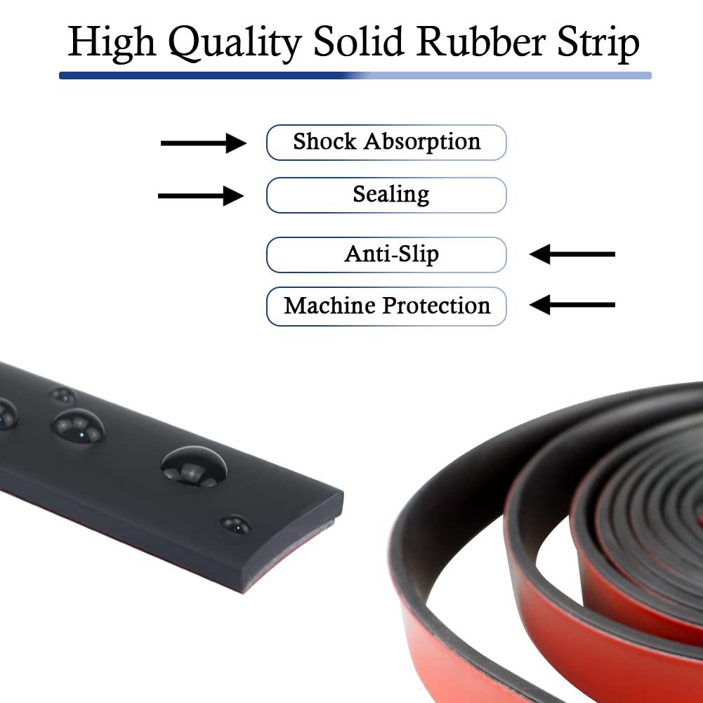 Neoprene Rubber Strips Self Adhesive Solid Rubber Sheets, Rolls & Strips for DIY Gaskets Crafts Pads Seals Warehouse Flooring Neoprene Sheet with Adhesive Backing (1" Wide x 1/16" Thick x 10' Long)