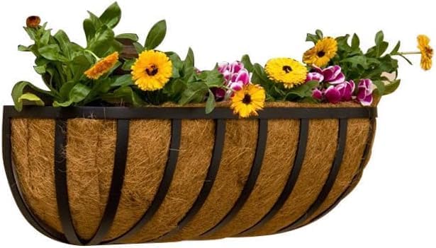 36 inch Replaceable Coco Liner for Railing Basket Horse Trough Coco Liner for Window Box, Coco Liner for Fence Flower Baskets 100% Natural Coir Liners for Basket (36 in / 4Pcs)