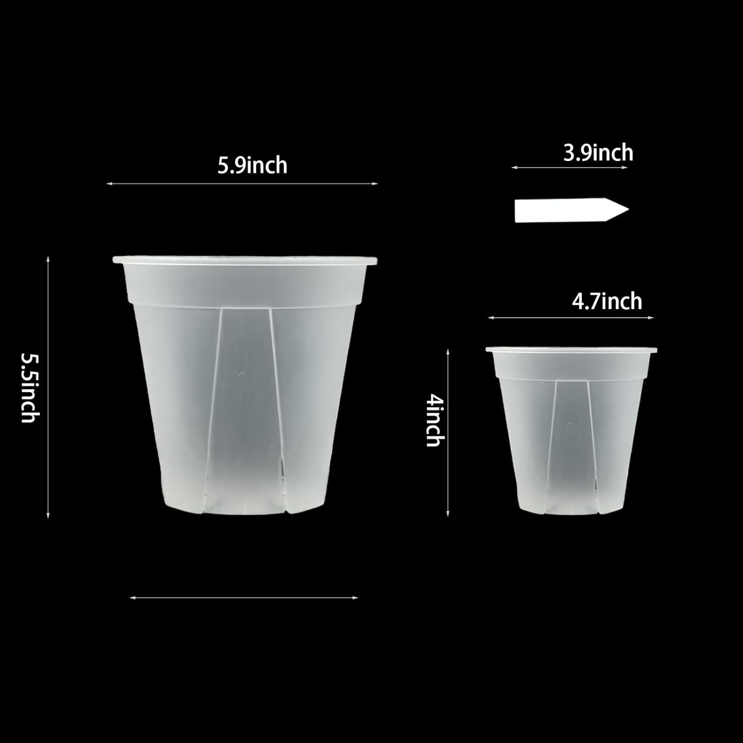30 pcs 5/6 inch Clear Nursery pots,Thick Plastic Planter with Drainage Holes for Herbs,Succulents,Cactus etc Indoor use