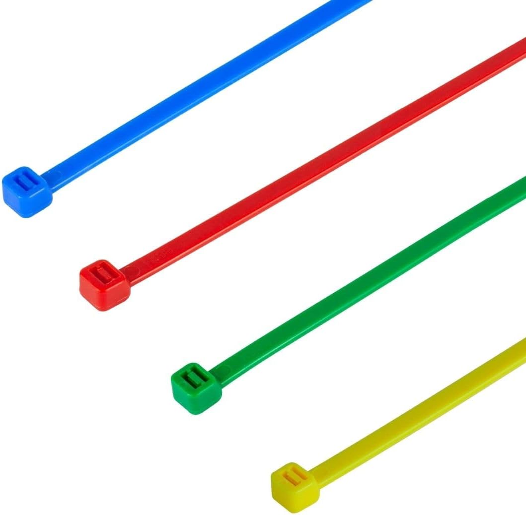 GTSE 12 Inch Colored Ties, 200 Pack, 50lb Strength, UV Resistant Long Nylon Cable Ties, Self-Locking 12" Tie Wraps