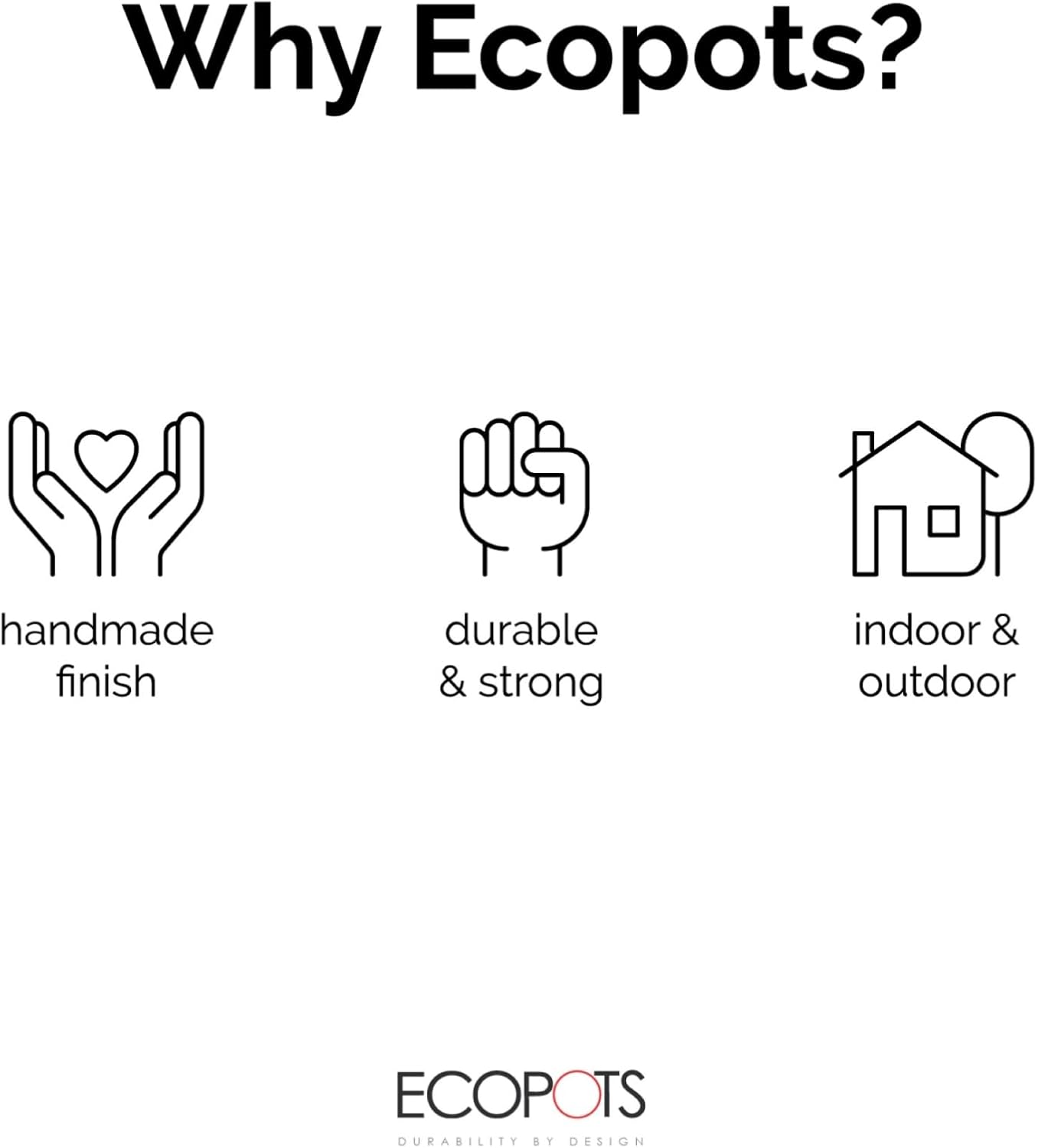 Ecopots Rotterdam Durable Modern Square Indoor/Outdoor Recycled-Based Composite Flower Planter, Taupe, 15.75"