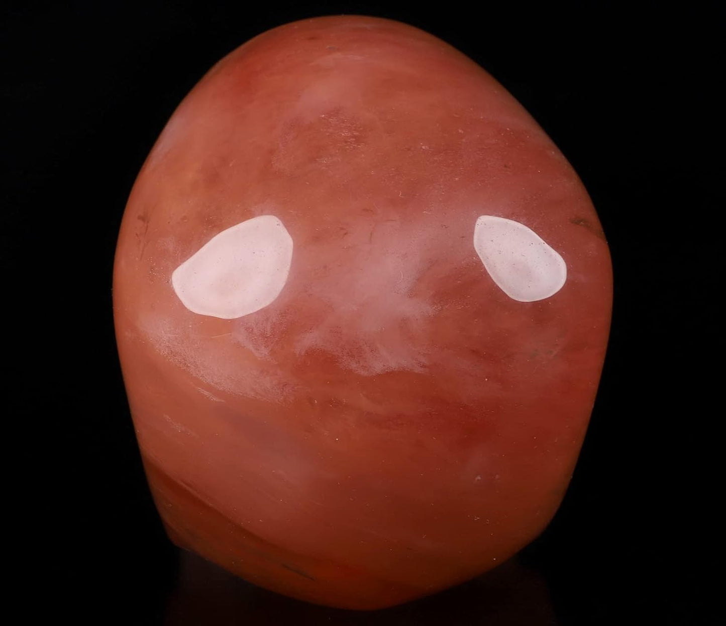 Skullis 5.0" Smelted Quartz Super Realistic Crystal Skull, Hand Carved Gemstone Fine Art Sculpture, Reiki Healing Stone Statue.2238