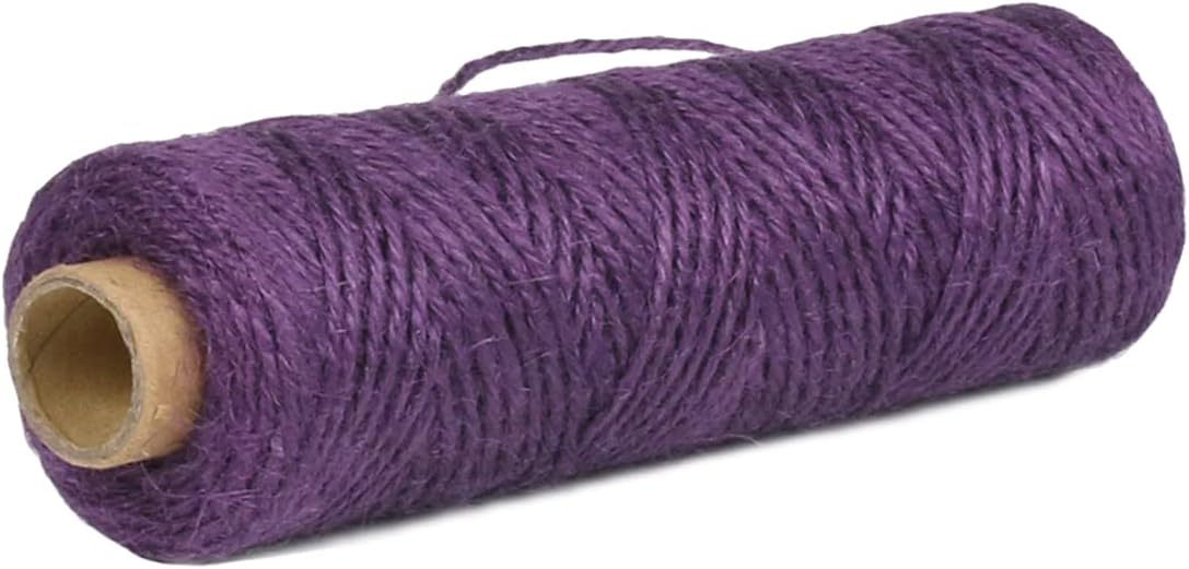 2mm 328ft Colored Natural Jute Twine String for Gift Wrapping Craft Baker Plant Christmas Ribbon Twine Handmade Arts Decoration Thin Packing String Home Decor