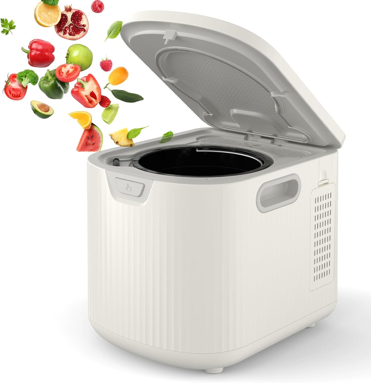 2.5L Electric Composter Countertop, 3 Modes Kitchen Smart Compost Bin with Auto Cleaning, LED Display, Turns Kitchen Waste into Dry Manure, Low Noise Food Waste Compost Machine