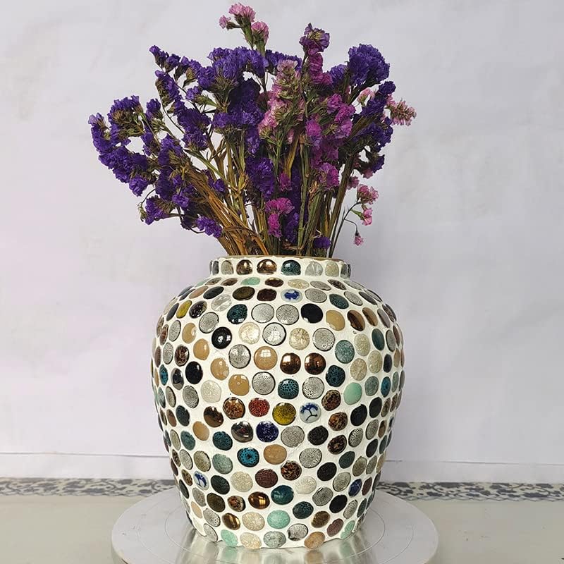 500g/1.1lb Random Color Irregular Ceramics Mosaic Tiles,DIY Making Creative Ceramic Mosaic Tiles for DIY Craft Plates Flowerpots Vases Cups Mosaic Making Supplies (Round 1)