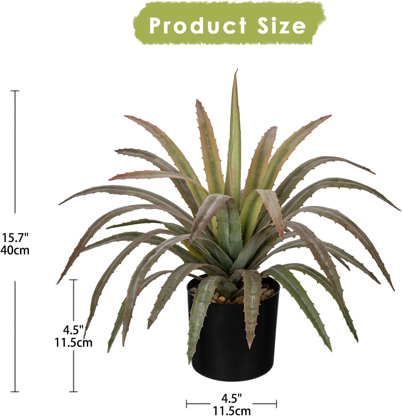 Briful Agave Plant Artificial 17 Inch Fake Potted Plant Large Succulent Fake Plants for Home Office Table Room Indoor/Outdoor Decor (Red)