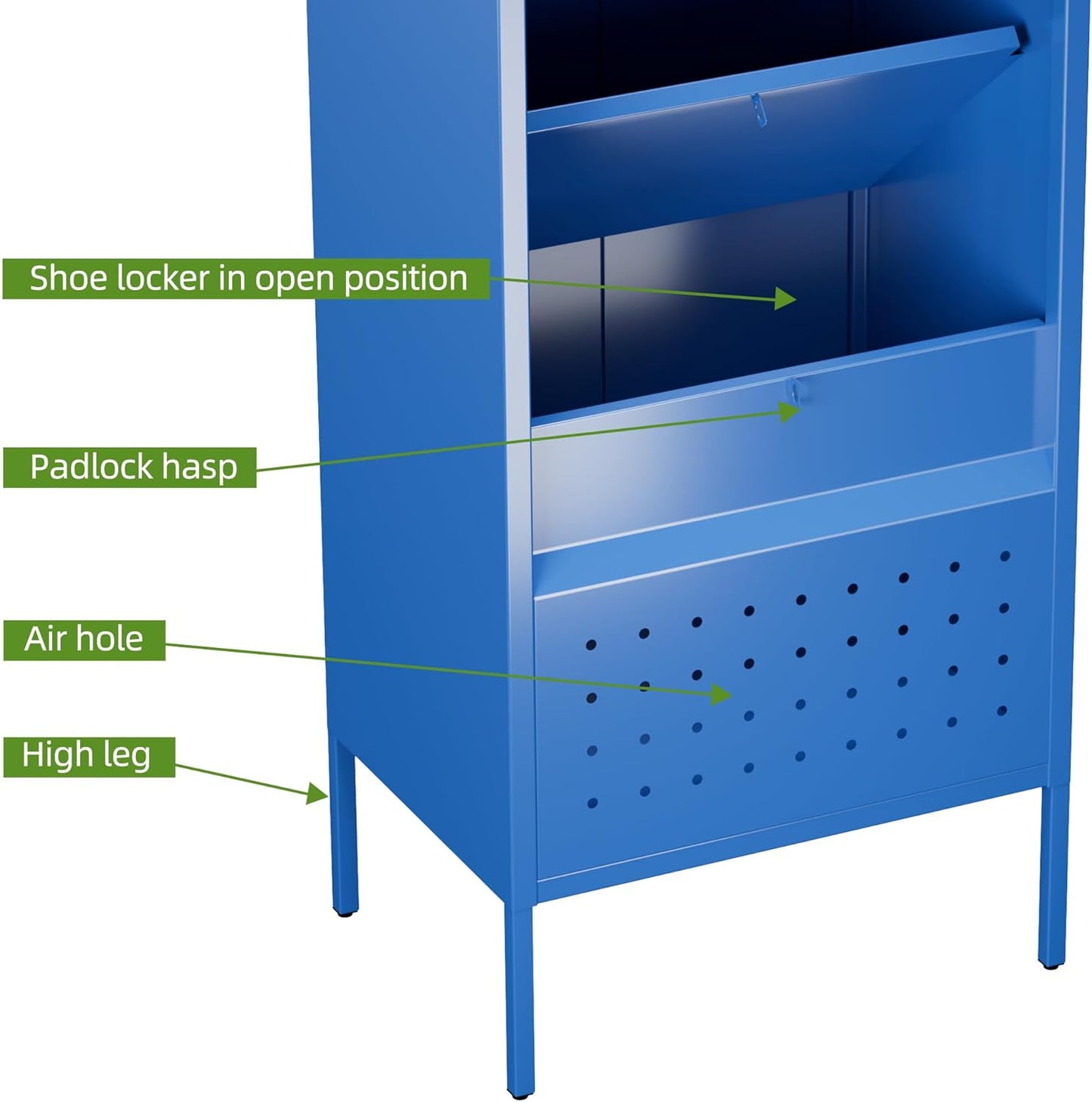 Locking Metal Locker with Hanging Rod,1 Door Metal Storage Locker for Gym,Basketball Gym,Gymnasiums,Utility Room,Assembly Required,Blue