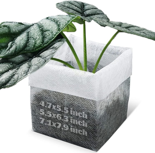 200 Pcs Non-Woven Plant Nursery Bags, Outdoor Plant Seeding Bags, Seedling Pots Container, Fabric Seedling Pots Plants Pouch, 6.3” x 7”/16x18cm