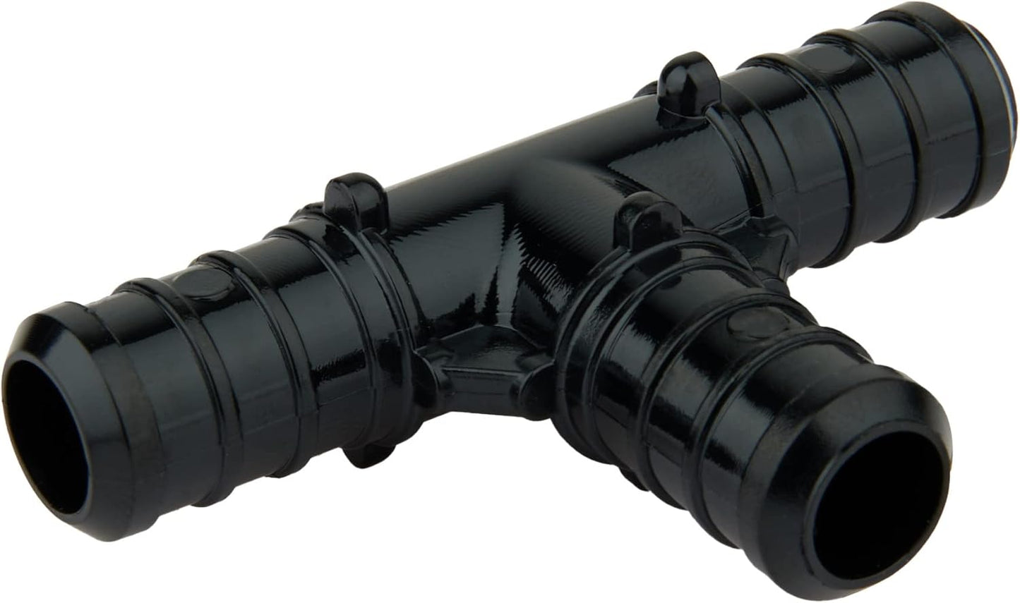 10-Pack EFIELD Poly PPSU Barb Crimp Pex Fitting 3/4" X 3/4" X 3/4" Tee For Pex Tubing Connection, ASTM 2159,(PPSU1807008)