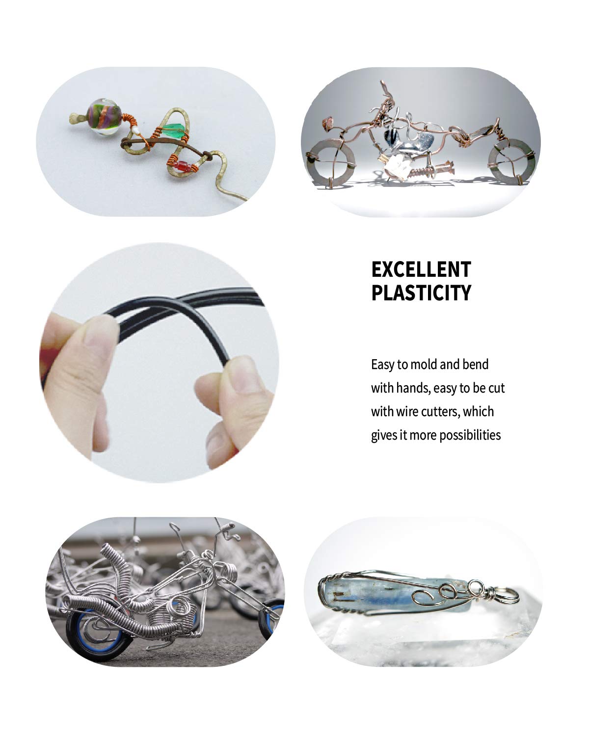 Bonsai Wire, 6 Sizes of 1mm, 1.5mm, 2mm, 2.5mm, 3mm, 4mm Black Aluminum Wire, Total 152 Feet Bonsai Tool Kit, 300 Grams Bonsai Tree Wire for Bonzai Trees Indoor by MoHern