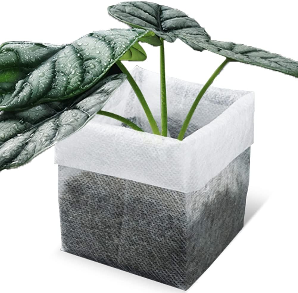 200 Pcs Non-Woven Plant Nursery Bags, Outdoor Plant Seeding Bags, Seedling Pots Container, Fabric Seedling Pots Plants Pouch, 6.3” x 7”/16x18cm