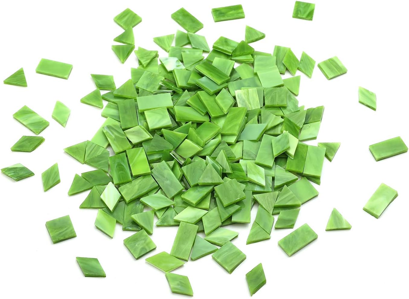 Lanyani 200 Mixed Color Glass Mosaic Tiles - 4 Shapes, Tiffany Stained Glass Pieces for Crafts