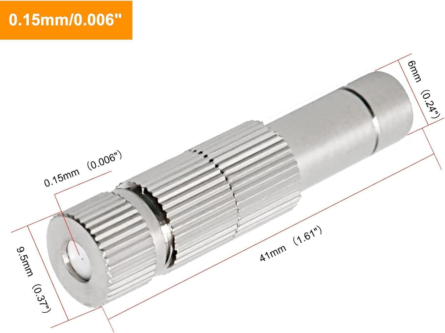 20pcs Brass Mister Nozzles, 6mm Misting Nozzles for Outdoor Cooling System, Landscaping, Air Humidification, Greenhouse Irrigation (with Filter, 0.006"/0.15mm Orifice)