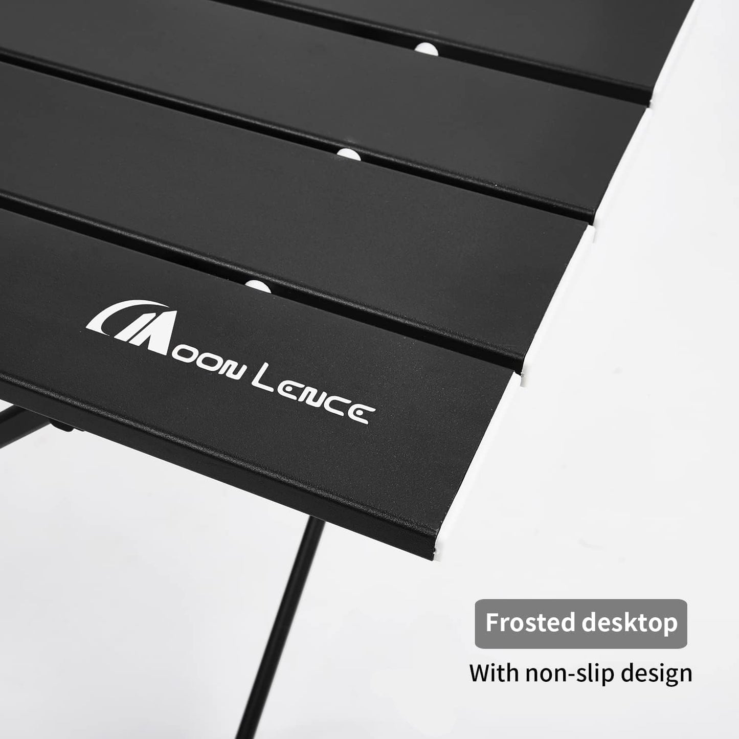MOON LENCE Folding Outdoor Aluminum Camping Table Portable Ultralight Compact Backpacking Travel Table for Beach, Picnics, Hiking (Black, Large)