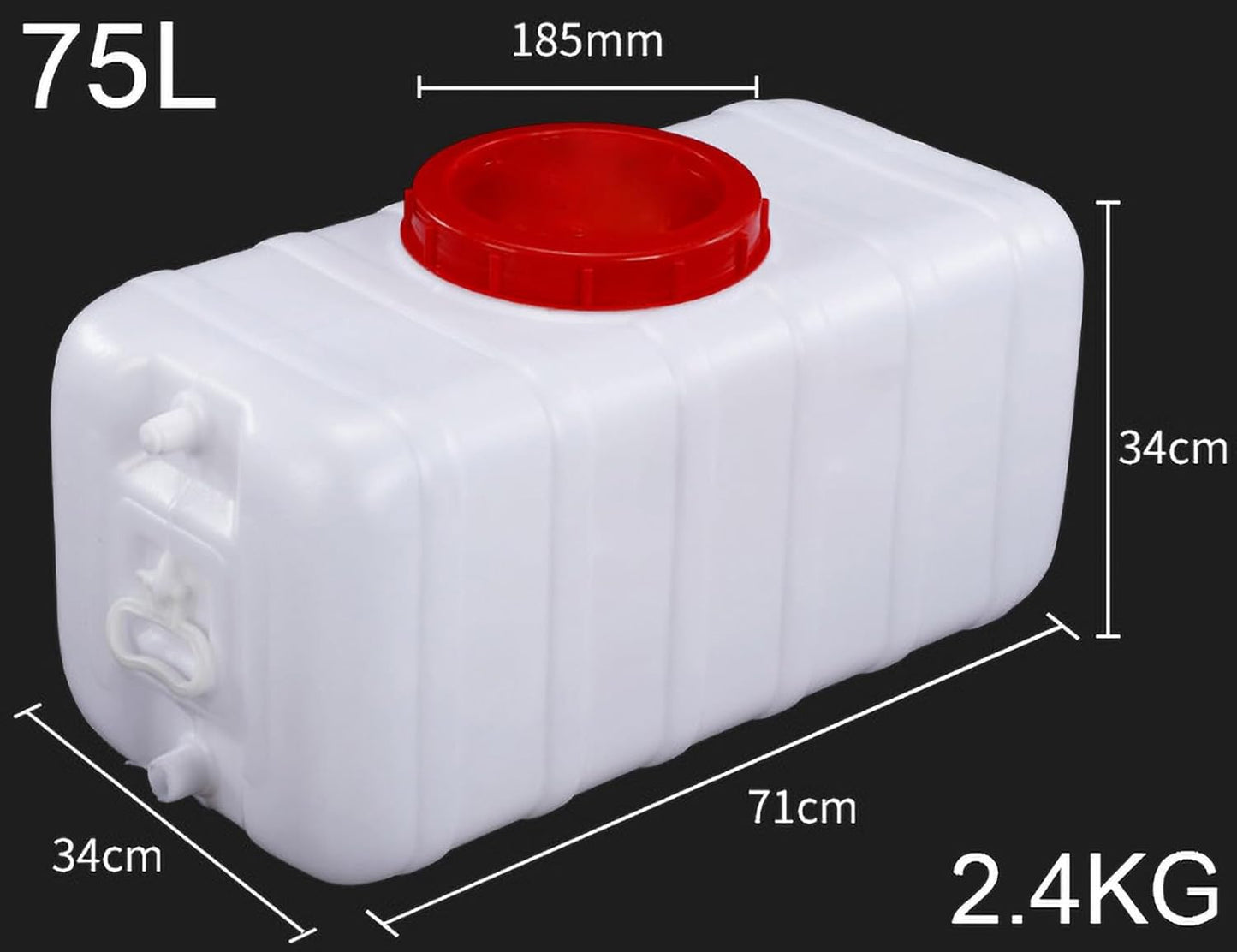 Water Tank Thick Water Containers Plastic Water Tank Water Storage Containers Outdoor Portable Hand Bucket Camping Hiking(Size:75L)
