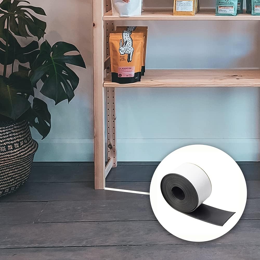 DOBTIM Neoprene Rubber Strips Self Adhesive 3/16 (.187)" Thick X 2" Wide X 10'Long, Solid Rubber Sheets, Rolls & Strips for Gaskets DIY Material, Supports, Leveling, Sealing, Bumpers, Abrasion Black