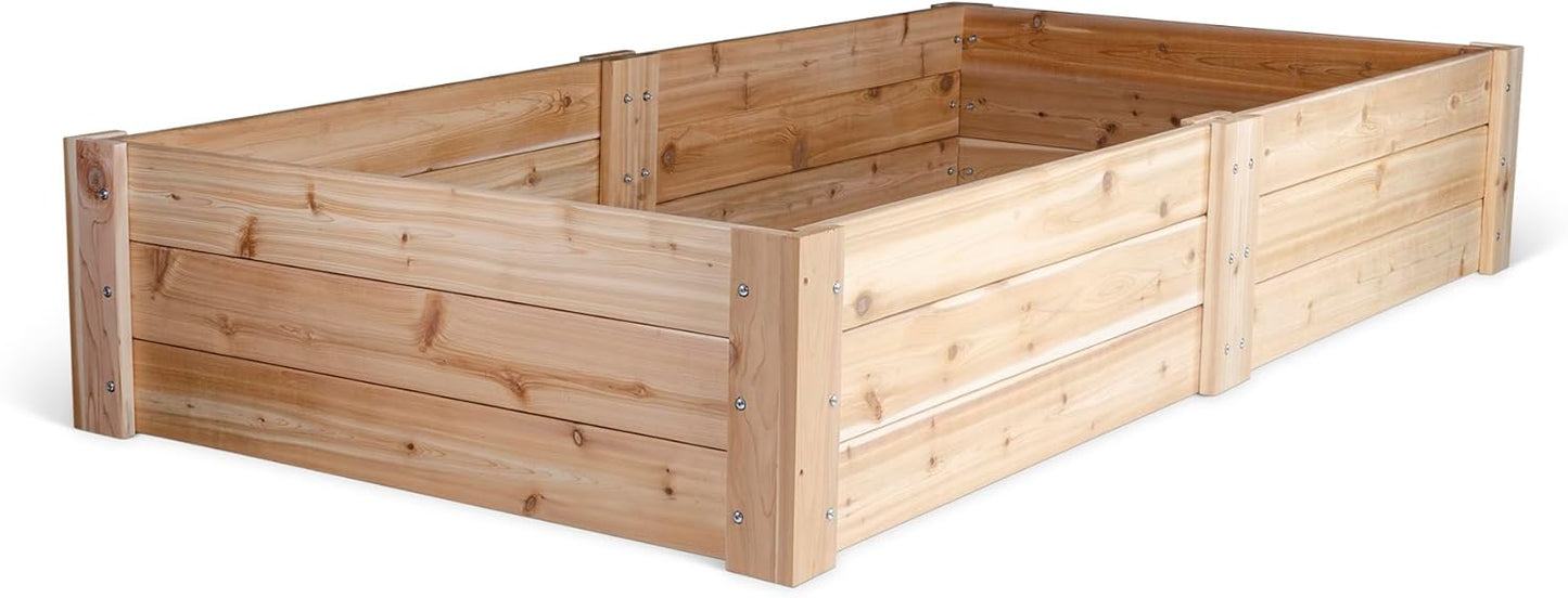 Infinite Cedar Premium Cedar Raised Garden Bed - 4' x 8' x 16.5" H - 1" Thick Wood