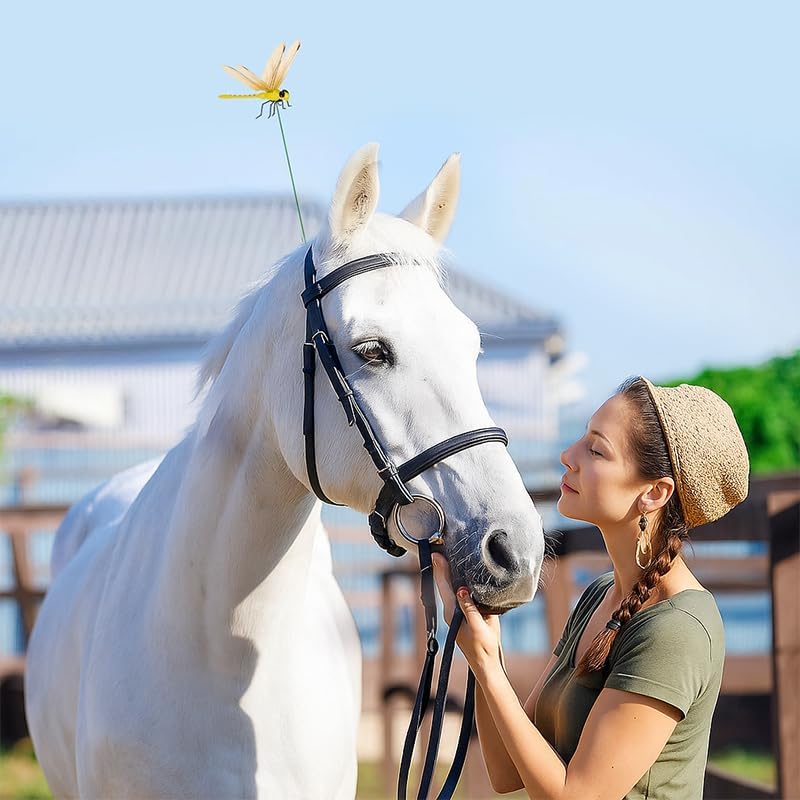 Indoor & Outdoor Fake Dragonfly Rod Clip, Dragonfly Clip Bug, 3D Artificial Dragonfly Hat Clips, Simulated Patio Decor Gardening, Multicolor Waterproof, Easy Attachment (8 Pcs)
