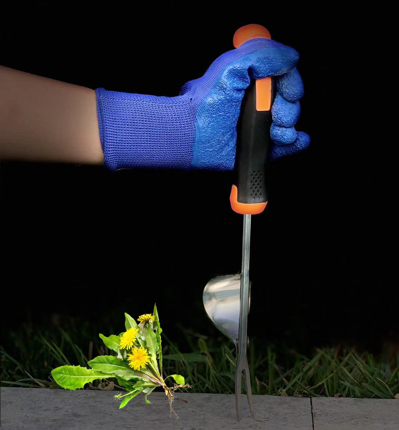 2025 Weed Puller Tool,Ergonomic Hand Weeder Tool, Removal Tool for Garden,Uprooting Tool, Rubber Handle Manual Puller,Easy to Use Physics-Driven Leverage, V-Shaped Forks