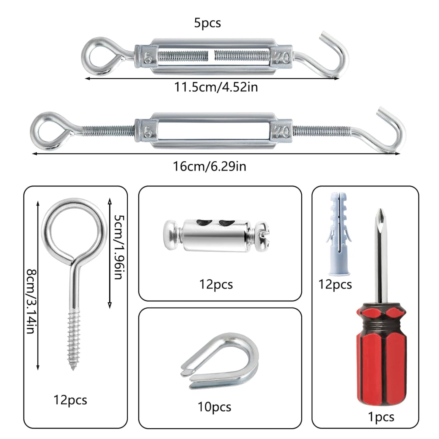 Turnbuckles for Cables Wire, 1/8" X 100Ft Green PVC Coated Wire Rope Kit, Multi-use Steel Cable for Grape Vines/Clothes Line Outdoors for T Post/String Light Hanging/Garden Cable