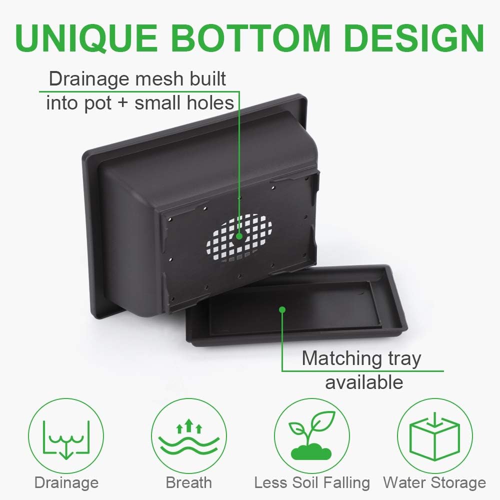 GROWNEER 6 Packs 6.5 Inch Bonsai Training Pots with Drainage Humidity Trays, Bonsai Tree Kits with 1 Repotting Mat, Growing Planter for Garden, Yard, Balcony, Office, Indoor, Outdoor