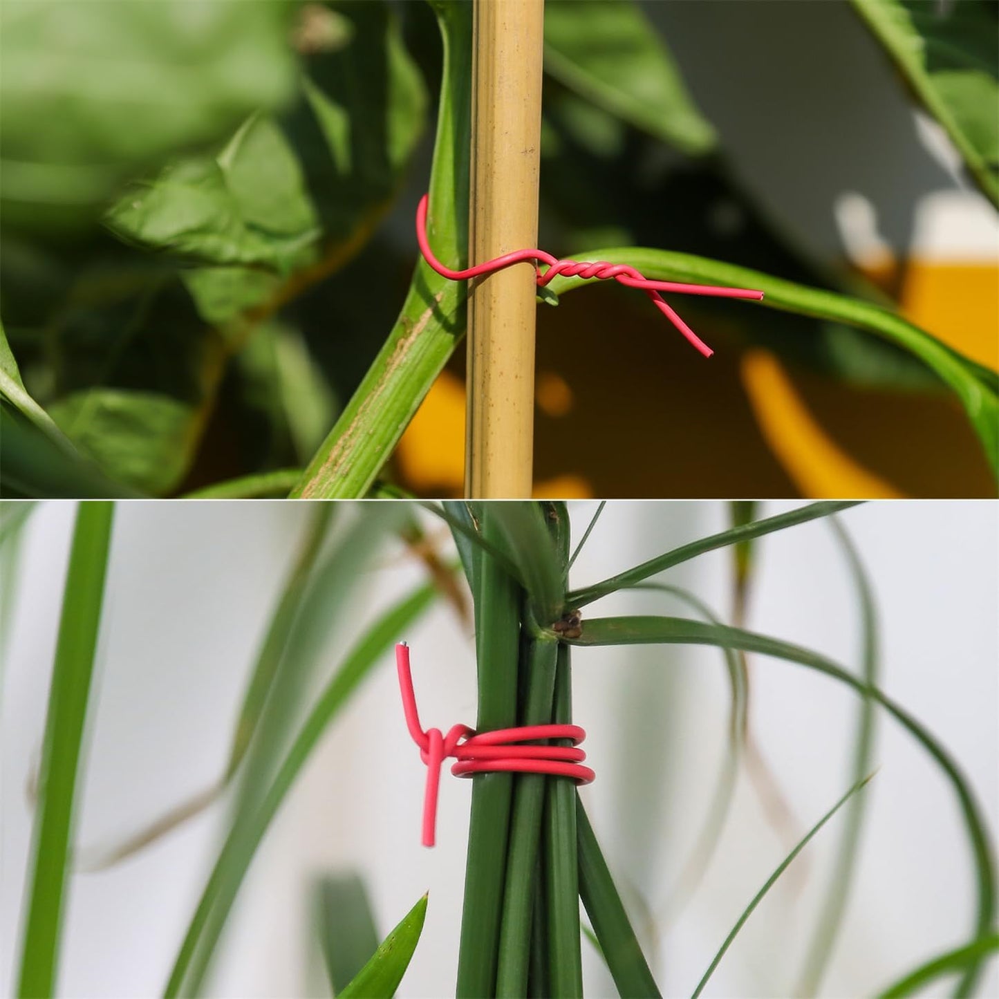 200 Pcs 6 inch Garden Twist Tie, Round Plastic Twist Ties for Plants, Vines and Wrapping Cords or Christmas Tree Gardening Plants Growth and Care, Office Home Cable Organization (Red)