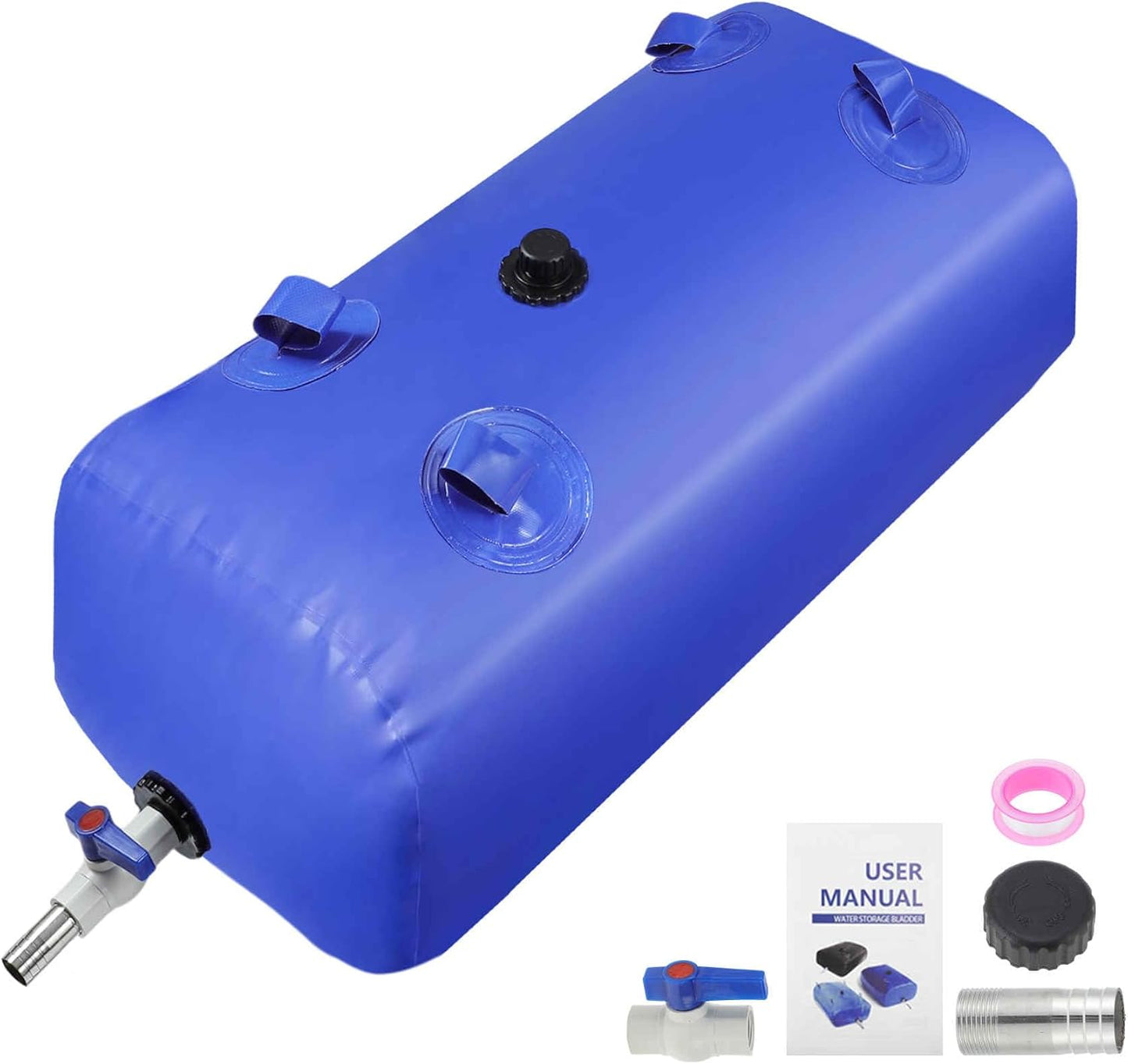 110 L/29 gal Water Bladder Storage Container Large Capacity Foldable Portable Water Tank Urgency Water Bladder Soft Water Bag RV Camping Garden Watering Field Irrigation 1000D