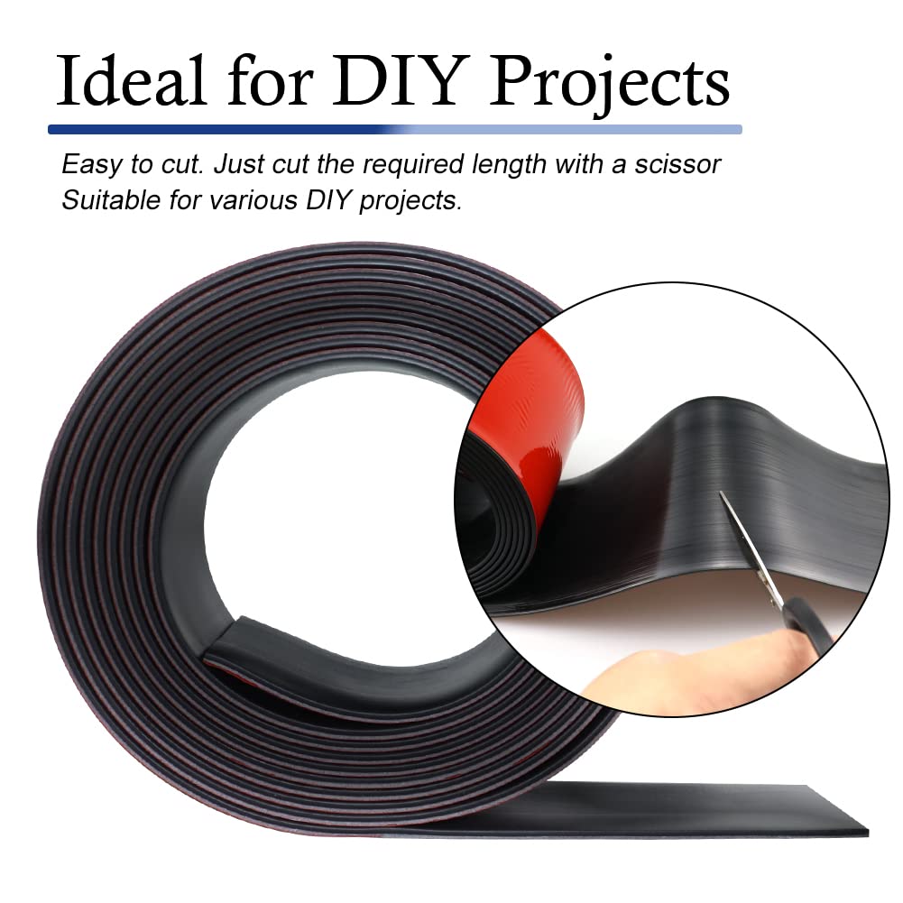 Neoprene Rubber Strips Self Adhesive Solid Rubber Sheets, Rolls & Strips for DIY Gaskets Crafts Pads Seals Warehouse Flooring Neoprene Sheet with Adhesive Backing (6" Wide x 1/8" Thick x 20' Long)