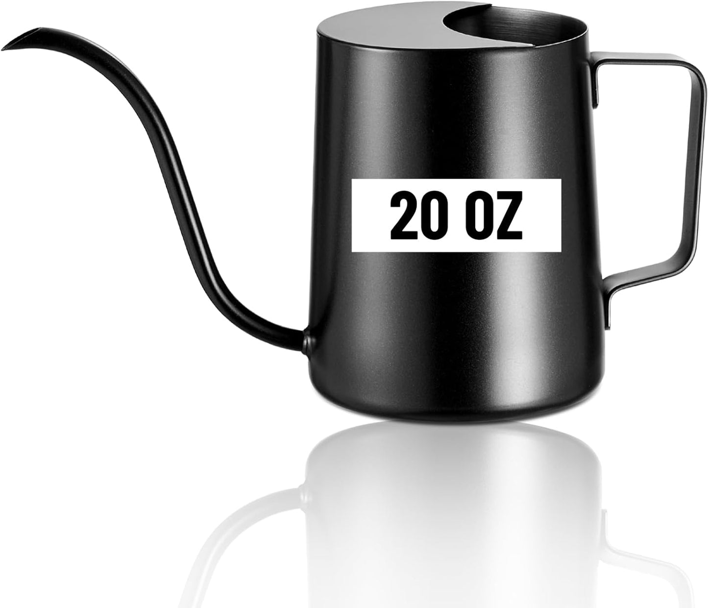 20oz/600ml Watering Can Indoor Plants, Stainless Steel Plant Watering Can with Long Spout (Black)