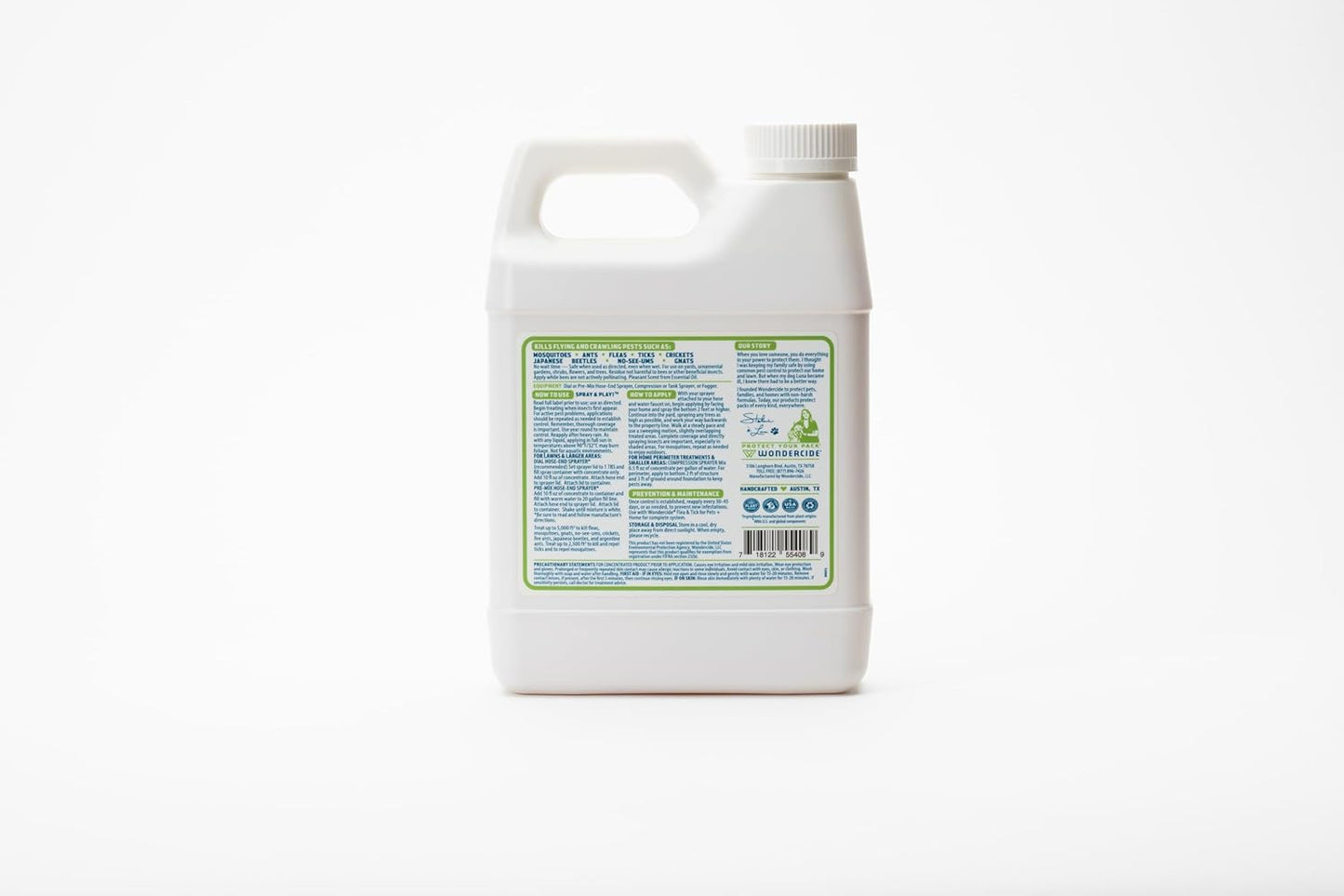 Wondercide - Outdoor Pest Control Spray Concentrate with Natural Essential Oils - Mosquito, Ant, Roach, and Insect Killer, Treatment, and Repellent - Safe Around Pets, Plants, Kids - 32 oz