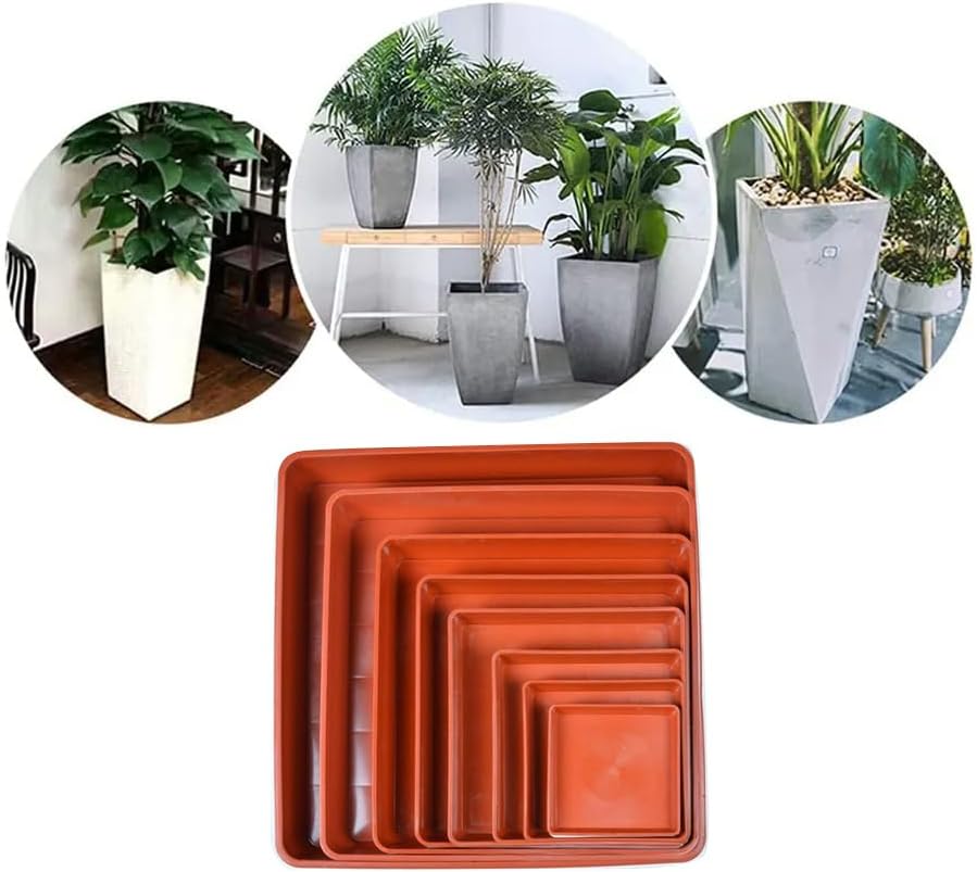 2 Pack Square Plant Saucer 16 Inch, Large Deep Plant Trays for Pots, Duty Plastic Plant Saucer, Heavy Duty Plant Pot Saucers, Planters for Indoors and Outdoors Plants.