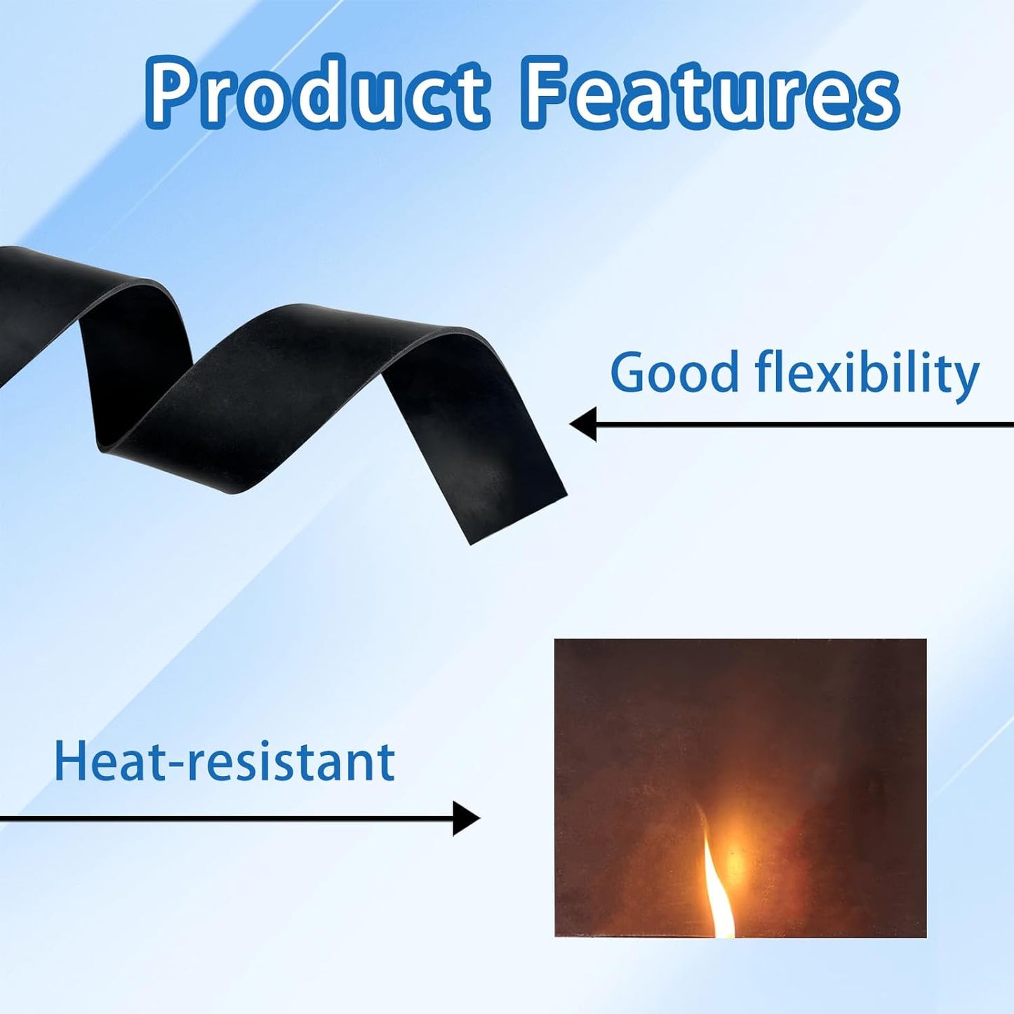 Black Solid Rubber Strip, 1/8 (.125)" Thick X 12" Wide X 10'Long, Solid Flat Rubber Roll for Anti-Slip, Anti-Vibration, DIY Gaskets, Crafts, Sealing, Supports, Protection