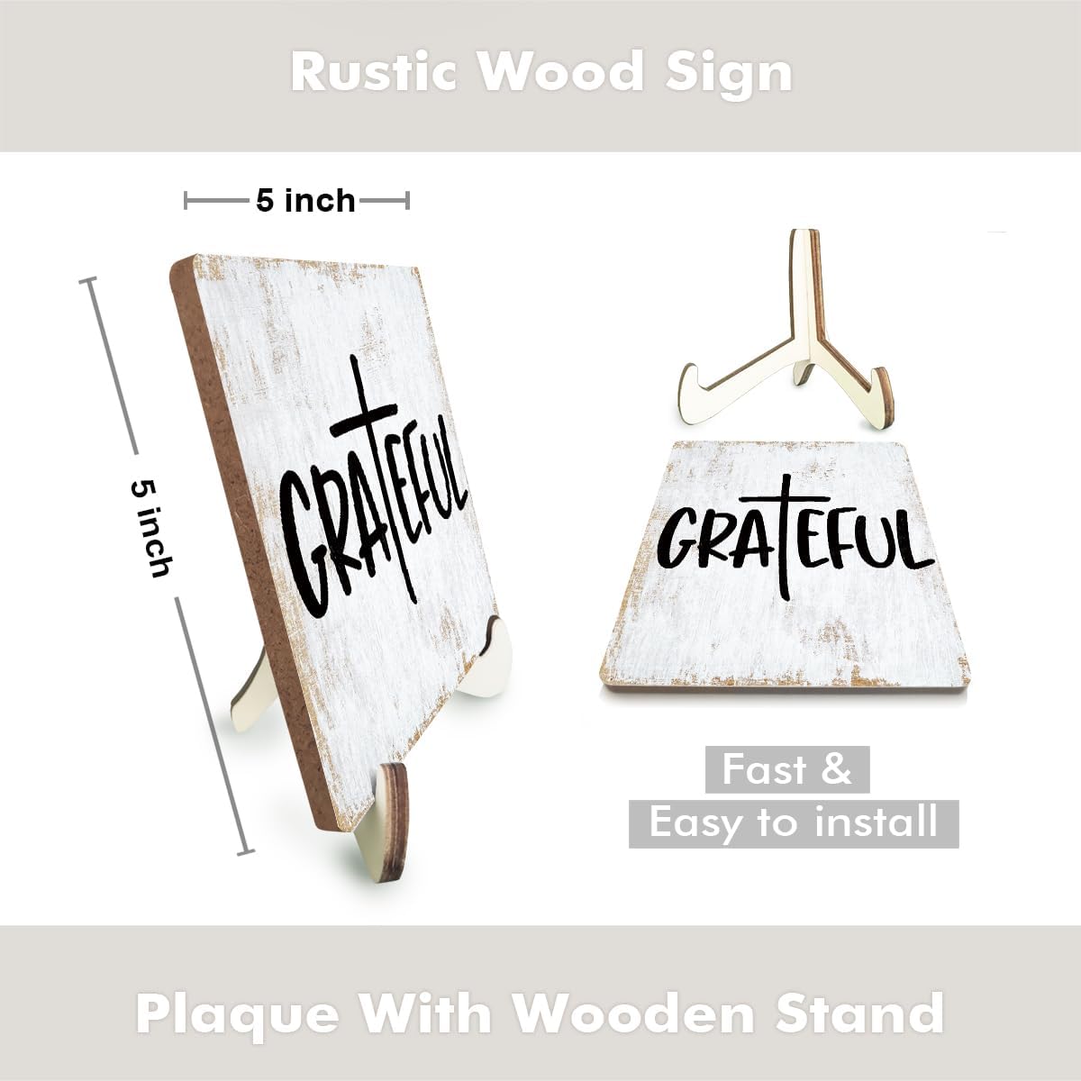 Inspirational Wood Sign Rustic Desk Decor Home House Office Work Table Desk Accessories Decorative Christian Religious Bible Verse Faith Decorations Office Supplies Living Room Cubicle Decor