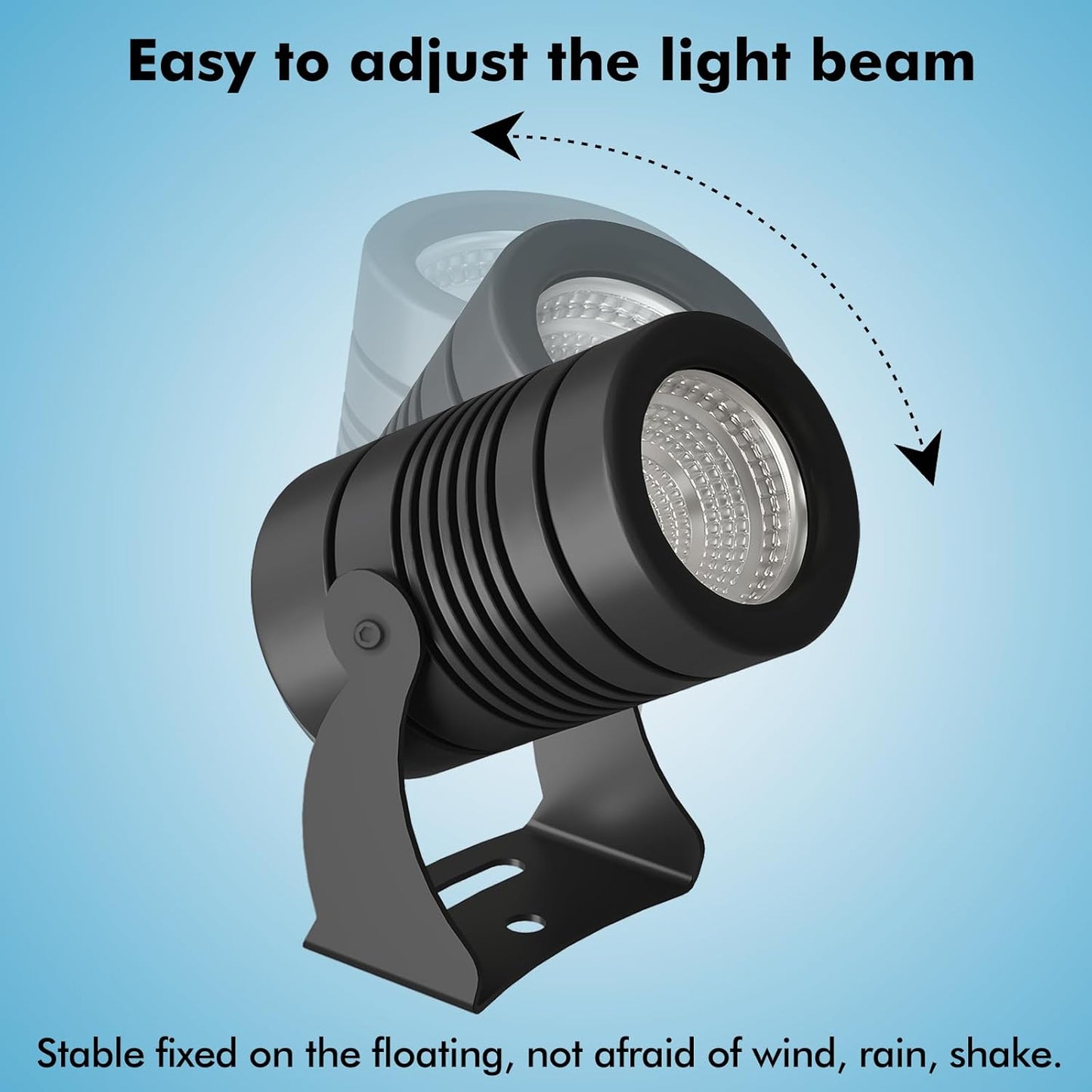 HQUA FSL01 120V AC LED RGB Color-Changing LED Fountain Light Sets, 4 Light Sets,with 100” Cord for HQUA-FS01 HQUA-FS02 Large Pond Floating Fountain