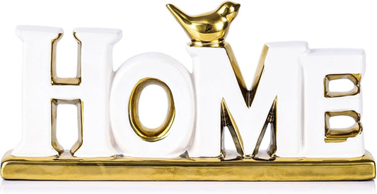 XMGZQ White and Gold Decor for Living Room Bedroom Bookshelf Coffe Table, Home Sign Aesthetic Statues Boho Wedding Accents Decorations, Knick Knacks Home Decor for Shelves,Living Room,Bedroom,Desktop